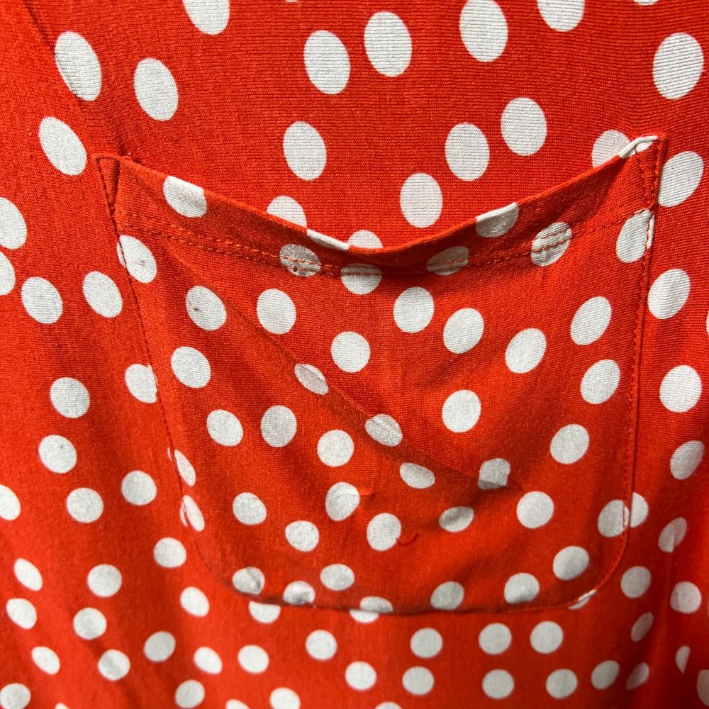 Bpc Polka Dots Empire Waist Casual Hip-Friendly A-Line Dress W/ Patch Pockets View 4